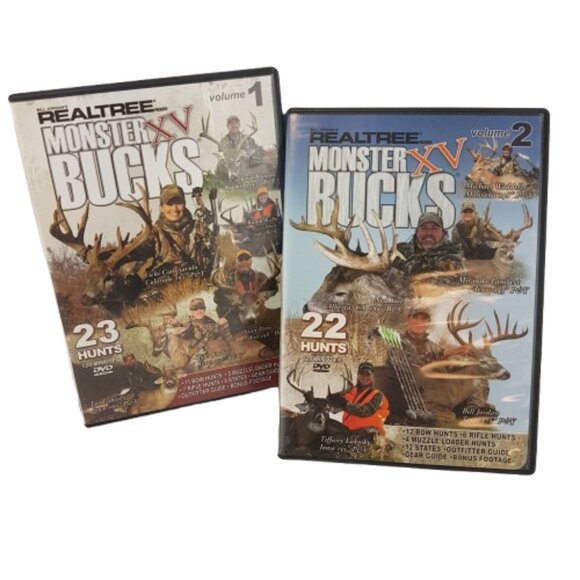 Set of 2 Hunting DVDs Realtree Monster Bucks XV Volumes 1 & 2 - Picture 1 of 4